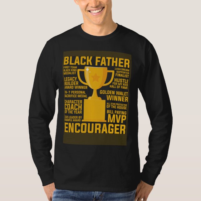 Black Father Encourager T-Shirt (Vorderseite)