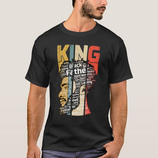 Black Father King Afrikanischer Vater Vater's Da T-Shirt (Vorderseite)