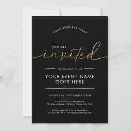 Black & Faux Gold Sie sind zum Firmen-Event eingel Einladung