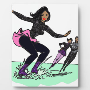 black figure skater fotoplatte