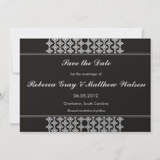 Black Filigree speichern Sie die Datumskarten Save The Date