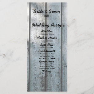 Black Fishing Lovers Wood Wedding Programme