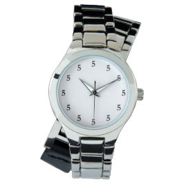 Black Five oClock Irgendwo auf Weiß Armbanduhr