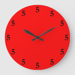 Black Five o'Clock Somewhere on Red Große Wanduhr