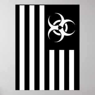 BLack-Flaggenplakat für den biologischen Ausbruch  Poster