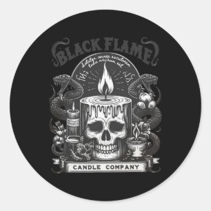 Black Flame Candle Company Halloween Skullcap Scar Runder Aufkleber