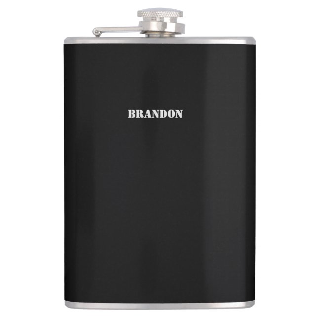 Black Flask 8oz Personalisierte Geschenke für Männ Flachmann (Vorderseite)