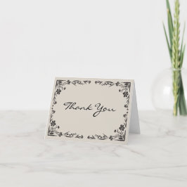Black Floral Dankeschön Karte mit typischer Meldun