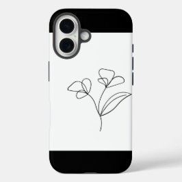 Black Floral Line Art Phone Case
