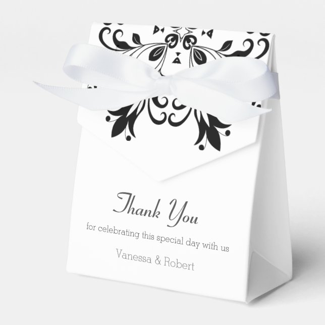 Black Floral Mandala Geschenkschachtel (Vorderseite)