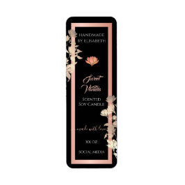 Black Floral Rose Gold Produktverpackungsmarken &