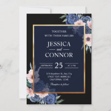 Black Floral rustic Gold Moderne Hochzeit