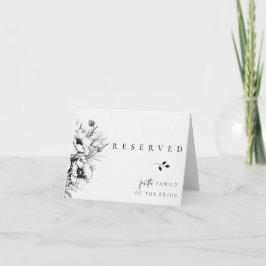 Black Floral Wedding Reservierte Karte