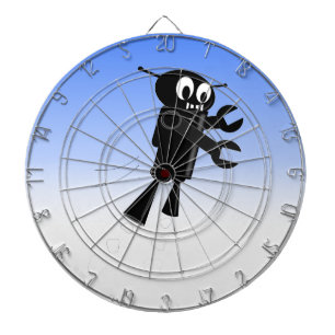 Black Flying Robot Blue Sky Hintergrund Dartscheibe