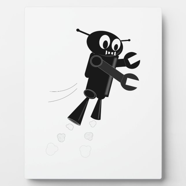 Black Flying Robot Fotoplatte (Vorderseite)