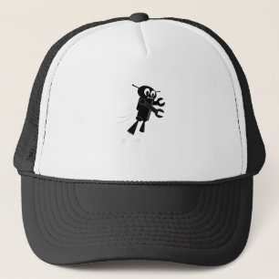 Black Flying Robot Truckerkappe