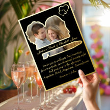 Black Foil Brie and Groom Shape Foto Wedding