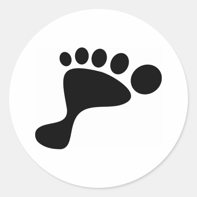 Black Foot Print Runder Aufkleber (Vorderseite)