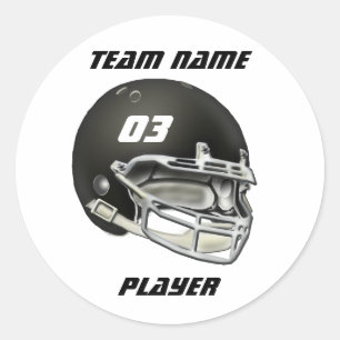 Black Football Helm Runder Aufkleber