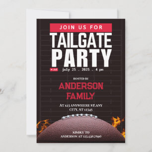 Black Football Tailgate Party Einladung