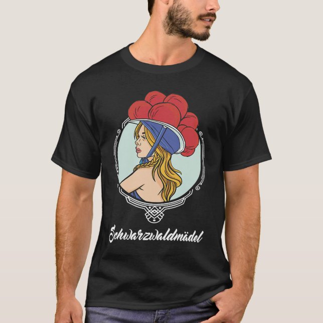 Black Forest girl with traditional Bollen hat T-Shirt (Vorderseite)