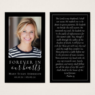 Black Forever in Our Hearts Memorial Card