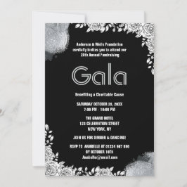 Black Formal Corporate Gala Ball Party Fundraiser Einladung