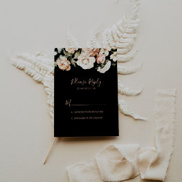 Black Formal Royal Floral UAWG RSVP Karte