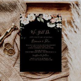 Black Formal Royal Floral We Do Vow Erneuerung Einladung