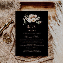 Black Formal Royal Floral We Do wieder Vow Erneuer Einladung