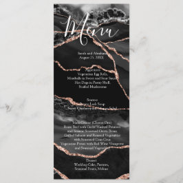 Black Forme Minimaliste Fancy Luxe Mariage Menu