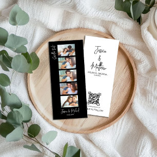 Black Foto Booth Lesezeichen mit QR-Code Hochzeit