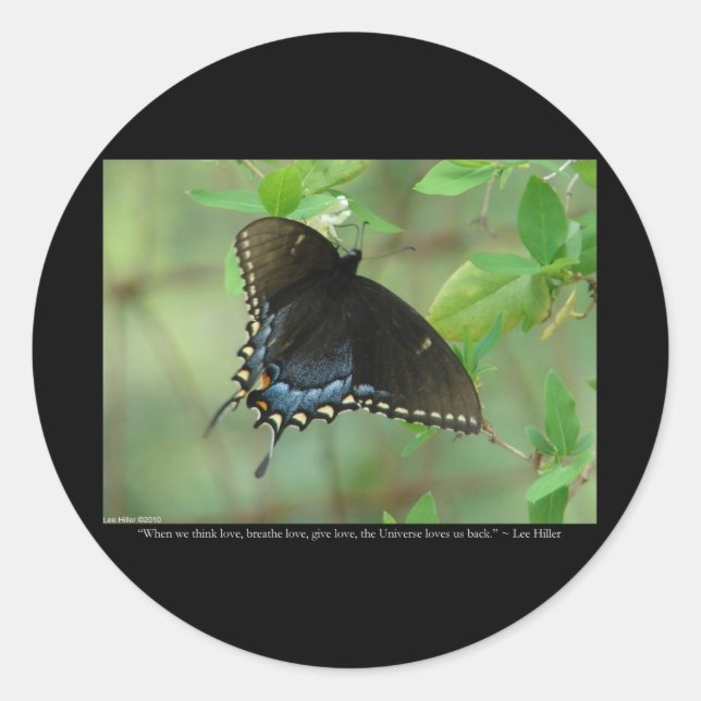 Black Frack Butterfly - Liebe Geschenke & Bekleidu Runder Aufkleber (Vorderseite)