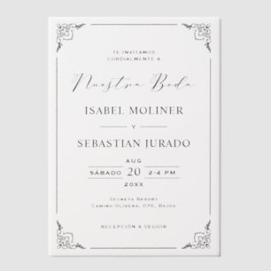 Black Frame Motif Nuestra Boda Spanische Hochzeit
