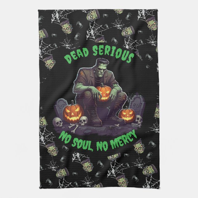 🖤 Black Frankenstein Doormat 💀 🚪 Geschirrtuch (Vertikal)