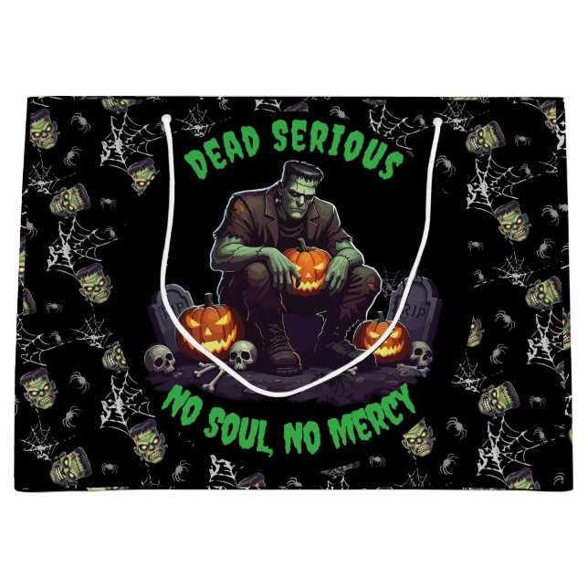 🖤 Black Frankenstein Halloween Sac cadeau 💀 🎃 (Devant)