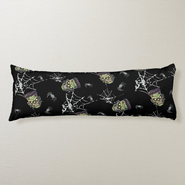 🖤 Black Frankenstein Throw Kissen 💀 🛋️ (Vorderseite)
