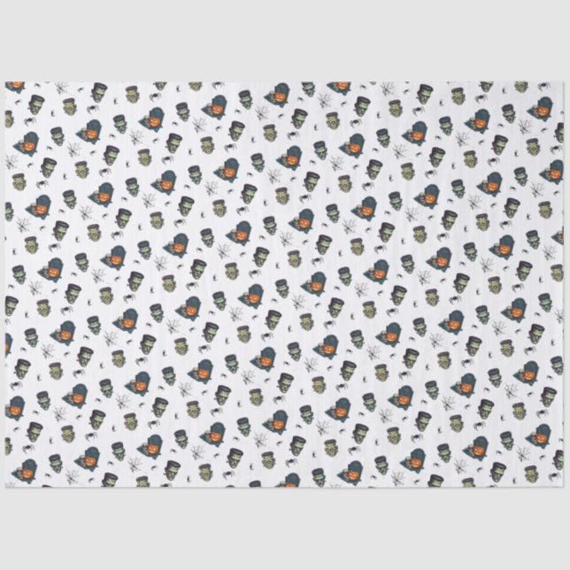 🖤 Black Frankenstein Tissue Paper 💀 🎃 Seidenpapier (Vorderseite)