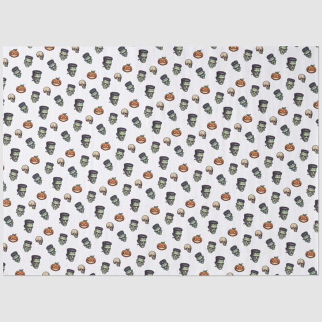 🖤 Black Frankenstein Tissue Paper 💀 🎃 Seidenpapier (Vorderseite)