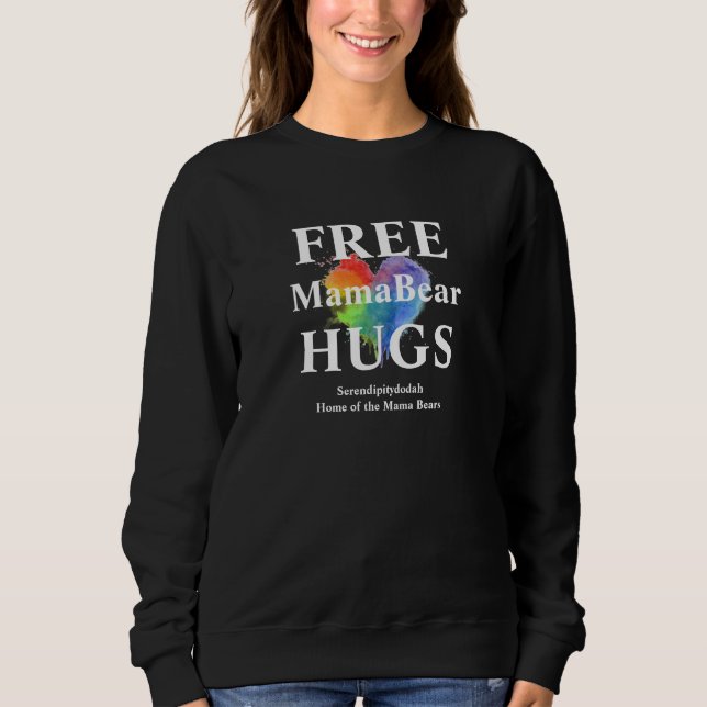 Black Free Hugs Sweatshirt - pas de capot (Devant)