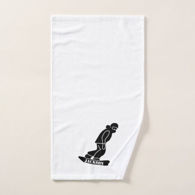 Black Freeride Snowboarder Snowboarder Stift Handtuch (Handtuch)