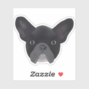 Black French Bulldog Aufkleber