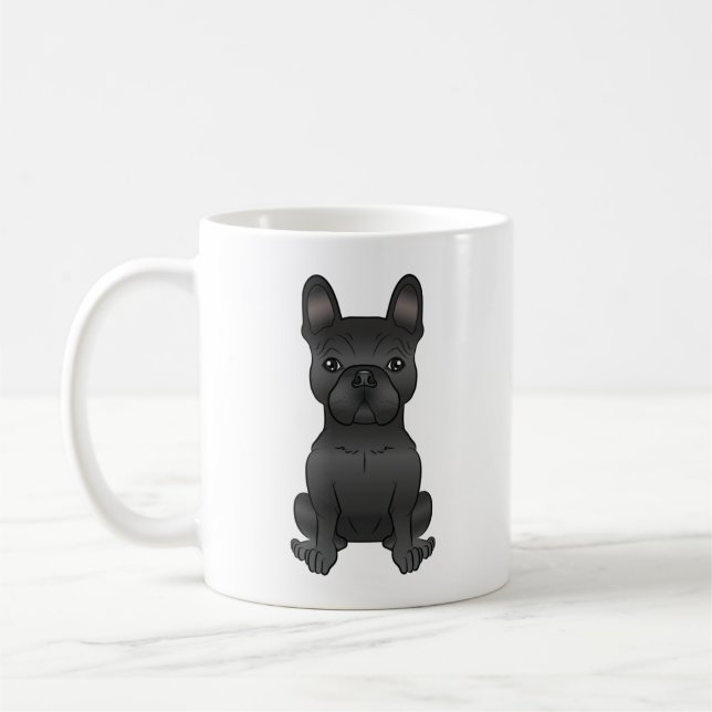 Black French Bulldog / Französischer Niedlicher Ca Kaffeetasse (Links)