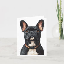Black French Bulldog Grußkarte