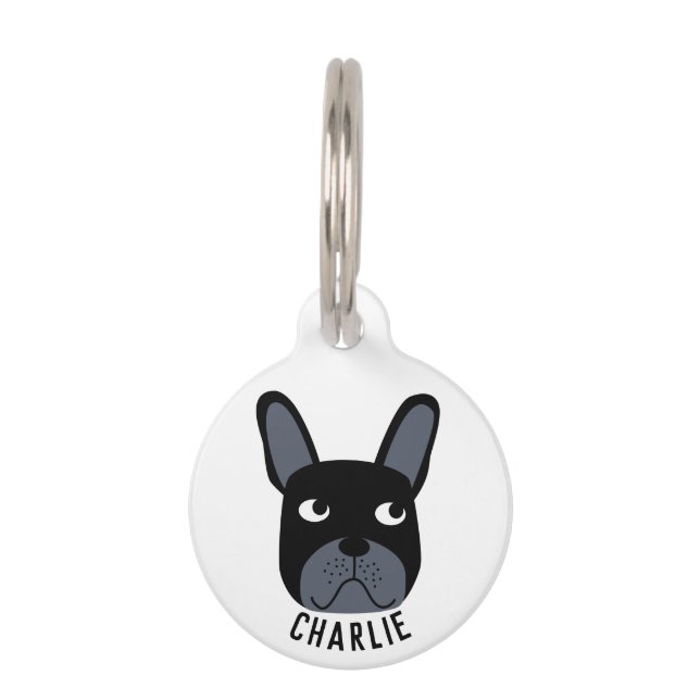 Black French Bulldog Haustiermarke (Vorderseite)