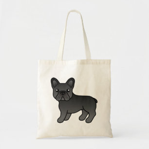 Black French Bulldog Niedlicher Cartoon Dog Tragetasche