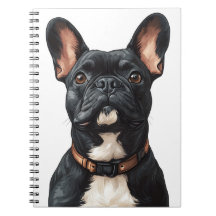Black French Bulldog-Notebook