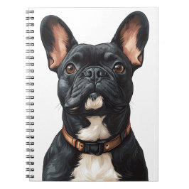Black French Bulldog-Notebook Notizblock