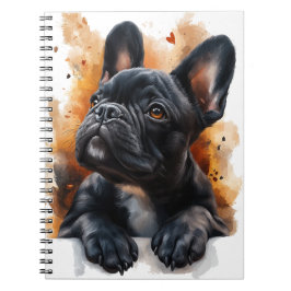 Black French Bulldog-Notebook Notizblock