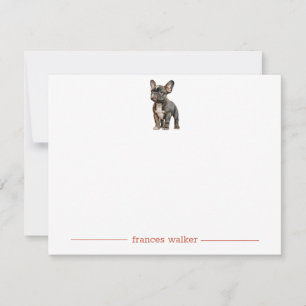 Black French Bulldog Personalisierte Mitteilungska Mitteilungskarte